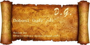 Dobosi Győző névjegykártya